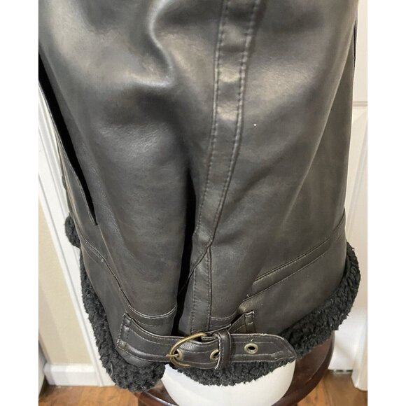 B.M.M. Los Angeles Faux Leather Motorcycle Jacket Brown Mens Medium Lined - Picture 8 of 16